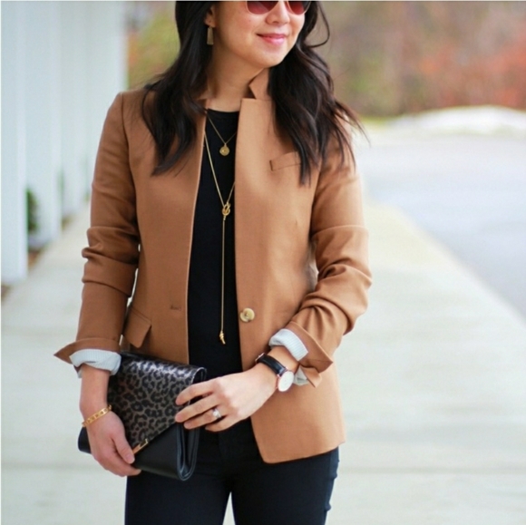 J Crew Regent Wool Blazer Camel Tan Size 4 - Picture 3 of 16